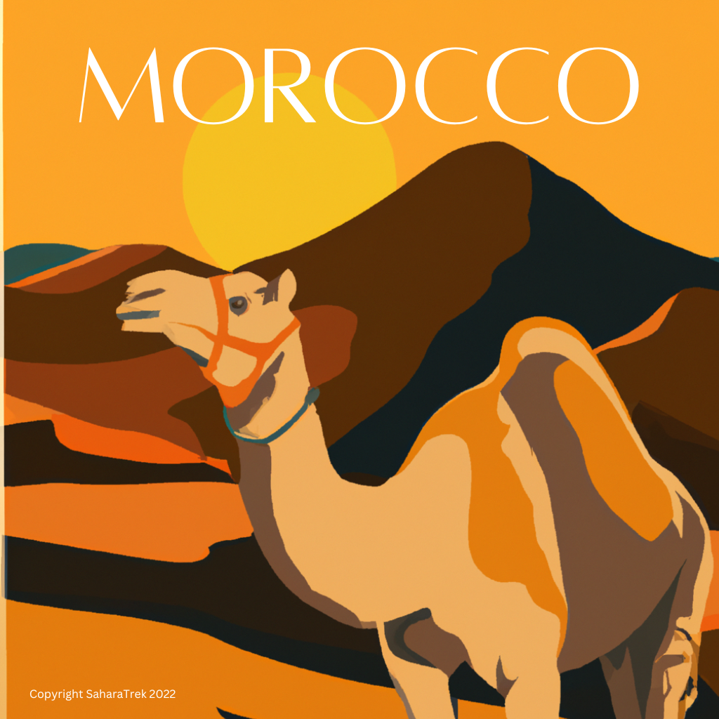 SaharaTrek Morocco travel poster